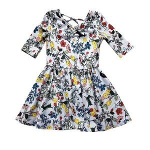 Dot Dot Smile Outlined Gray Floral Ballerina Twirl Dress Size 2T